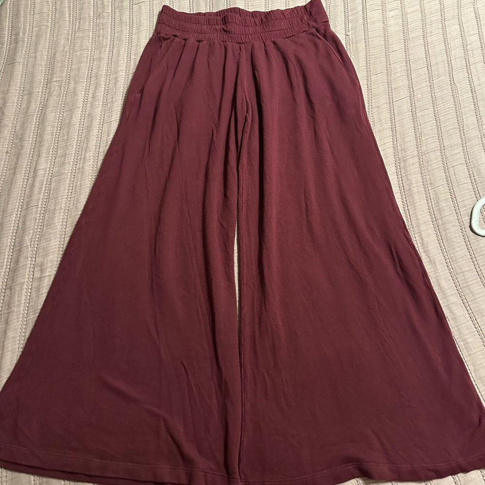 FP Movement by Free People Wide Leg Pants in Burgundy - Picture 1 of 11